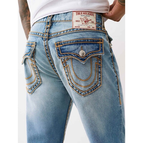 RICKY ROPE STITCH STRAIGHT JEAN MEDIUM WASH TRUE RELIGION SIZE 31 - Picture 1 of 8